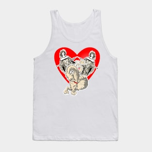 Medieval princess with dragon and heart Tank Top